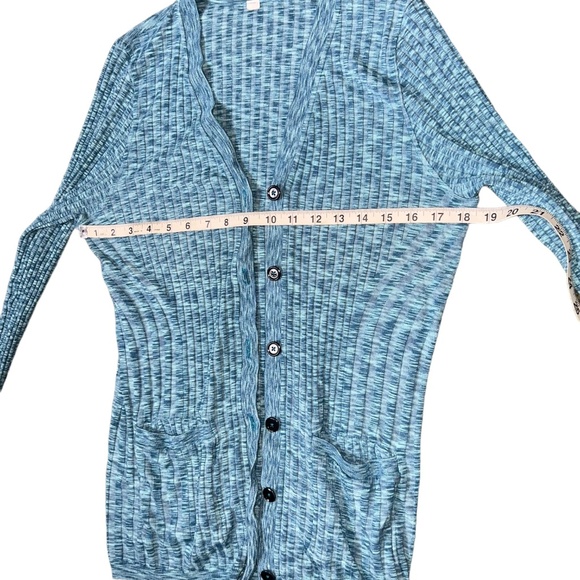 Athleta Revolve Seamless Cardigan Blue Heather Medium - Picture 8 of 10
